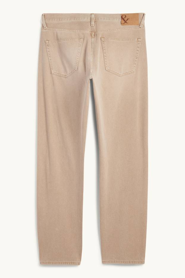 Uomo - Regular jeans con abbottonatura - beige chiaro