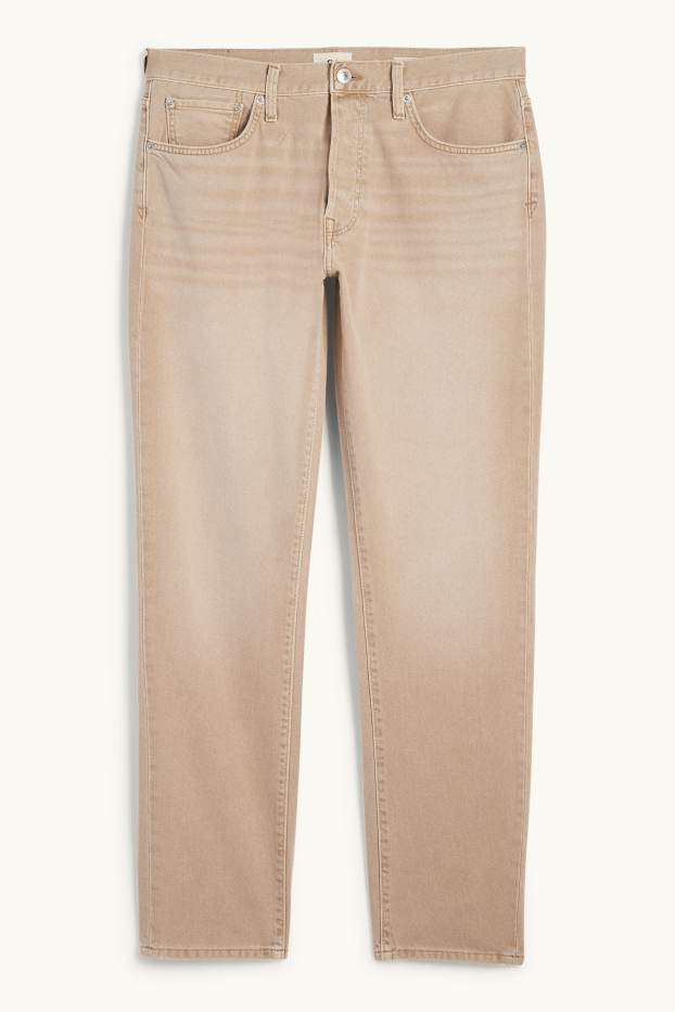 Uomo - Regular jeans con abbottonatura - beige chiaro