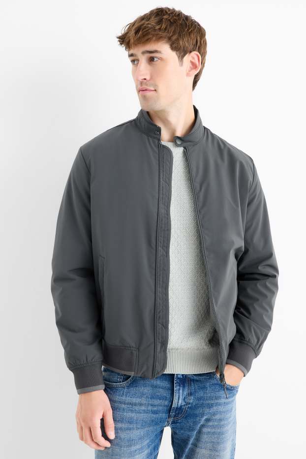 Hommes - Blouson - doublé - finition déperlante - gris foncé