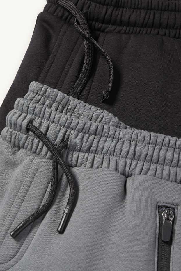Enfants garçons - Lot de 2 - pantalons de jogging - gris / noir