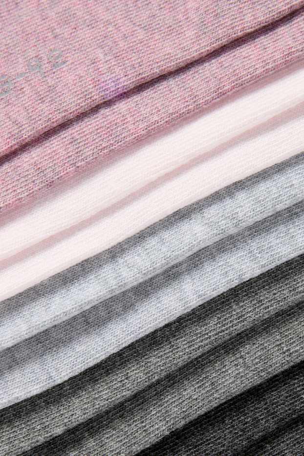 Damen - Multipack 10er - Sneakersocken - grau / rosa