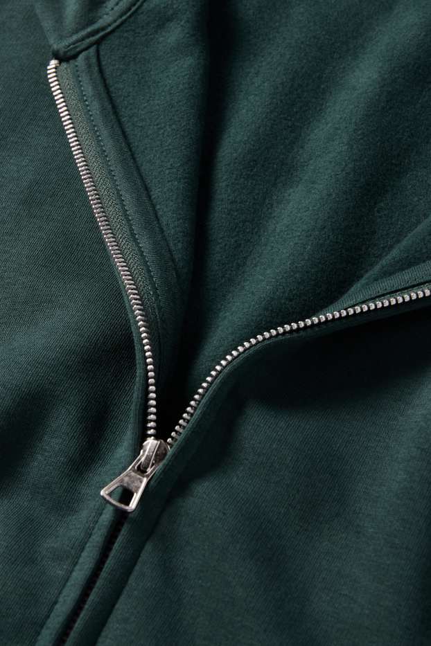 Herren - Sweatjacke mit Kapuze - dunkelgrün