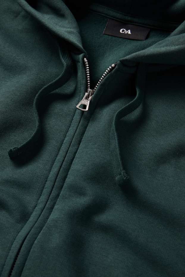 Herren - Sweatjacke mit Kapuze - dunkelgrün