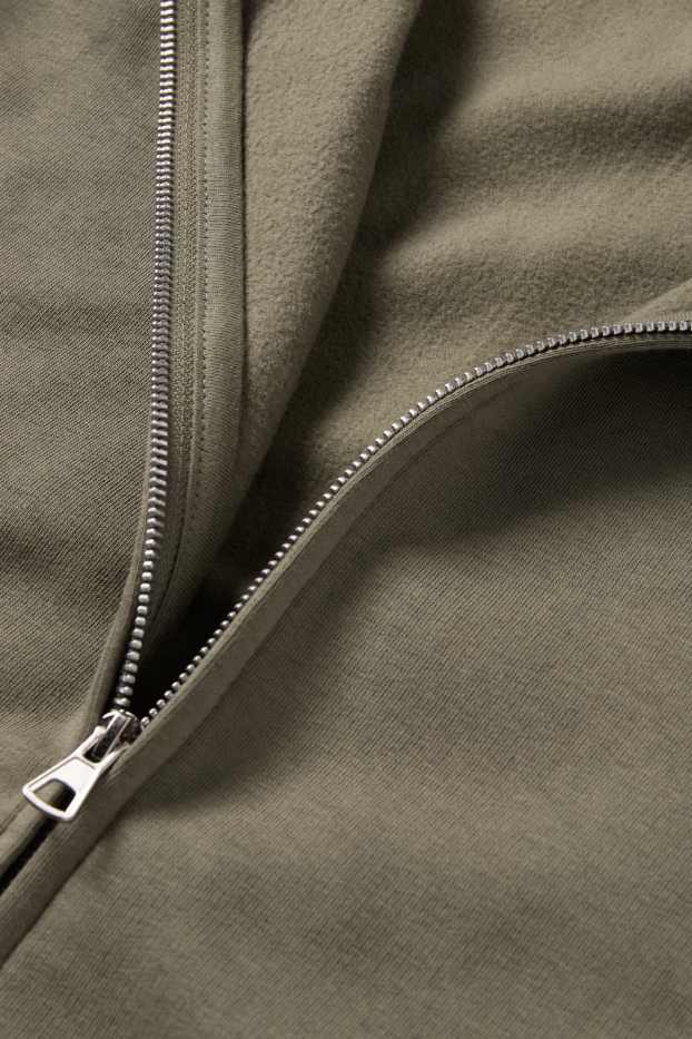 Hommes - Sweat zippé à capuche - vert