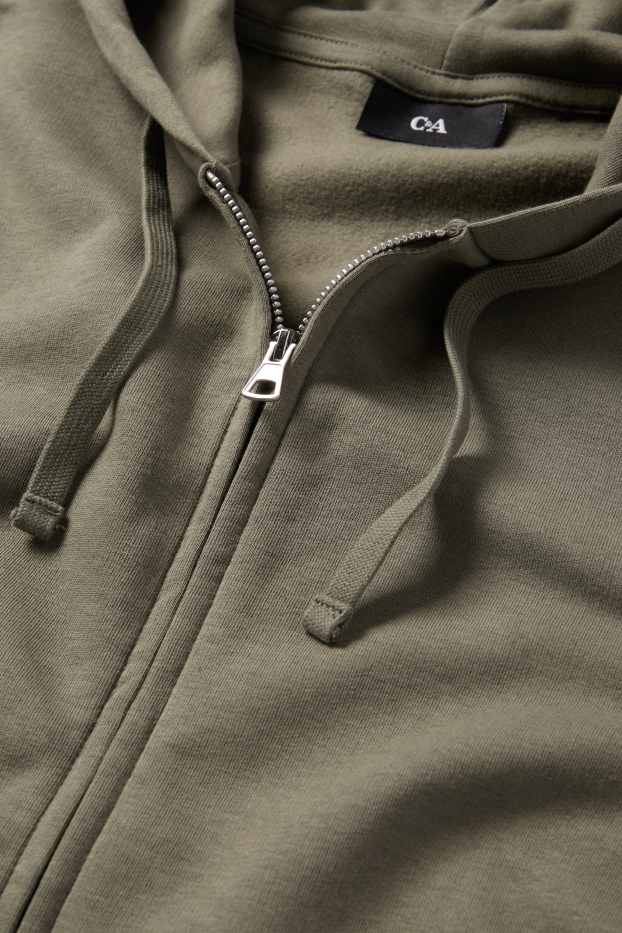 Hommes - Sweat zippé à capuche - vert