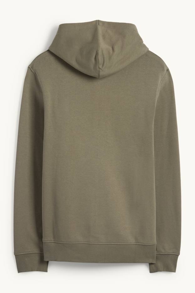 Hommes - Sweat zippé à capuche - vert