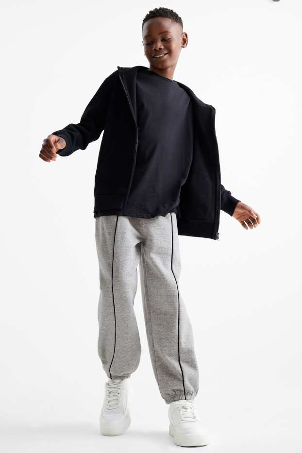 Kinder Buben - Jogginghose - hellgrau-melange