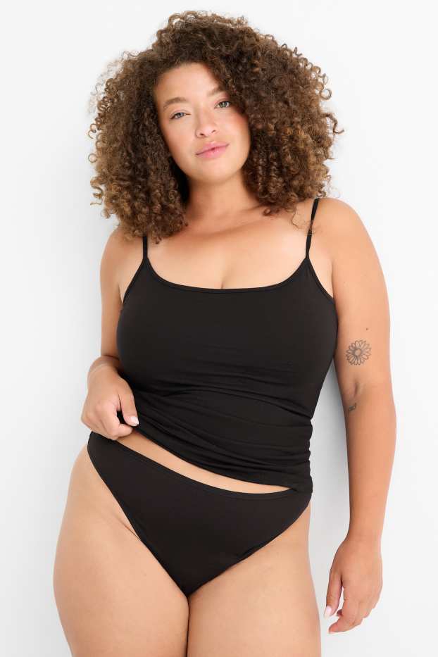 Damen - Multipack 3er - String - schwarz