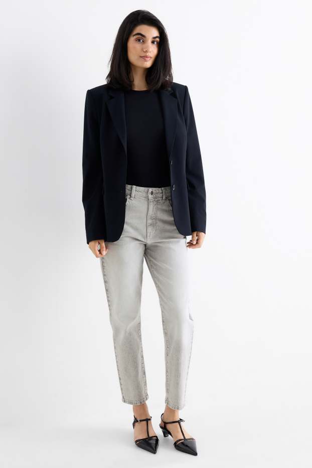 Femmes - Mom jean - high waist - LYCRA® - jean gris clair