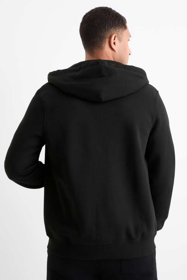 Uomo - Felpa con zip e cappuccio - nero