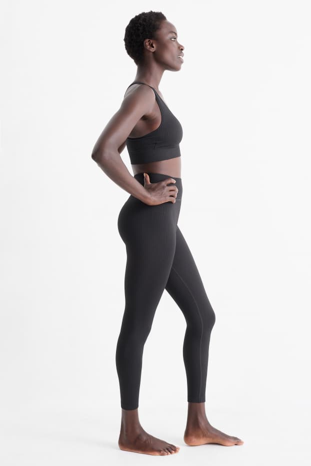 Femmes - Legging de sport - sans coutures - noir