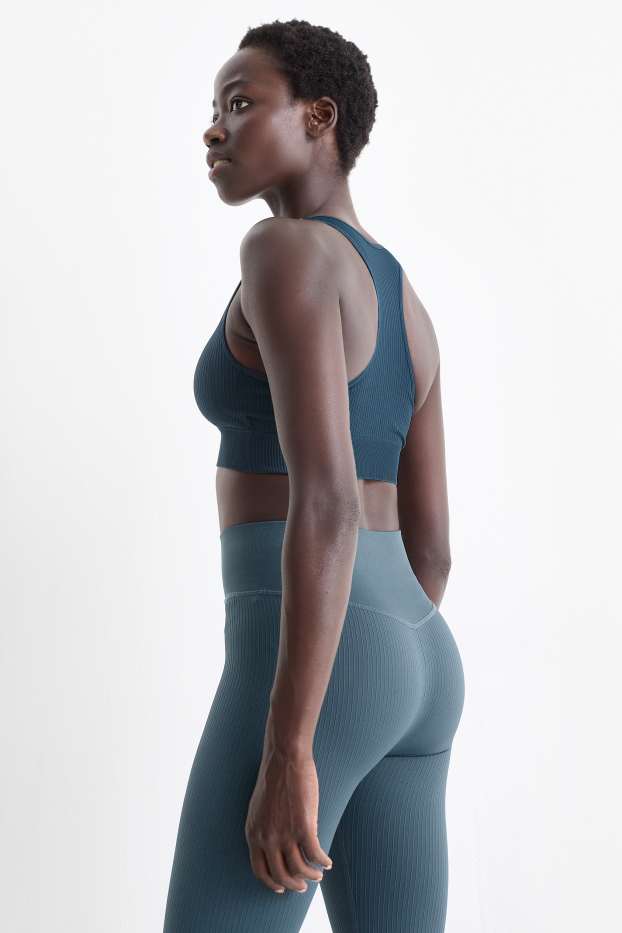 Femmes - Soutien-gorge de sport - ampliforme - sans coutures - vert foncé
