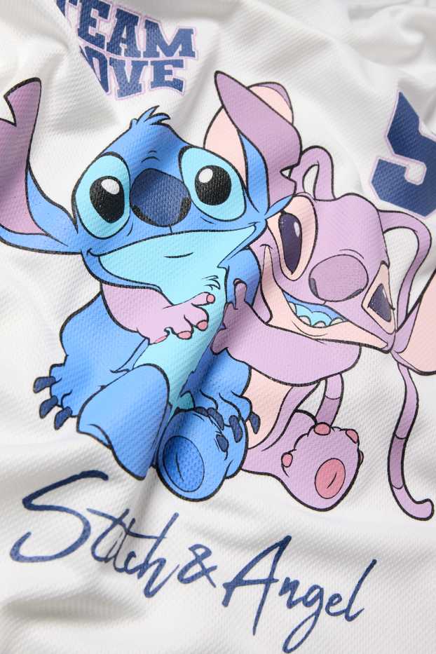 Children Girls - Lilo & Stitch - short sleeve T-shirt - dark blue / white