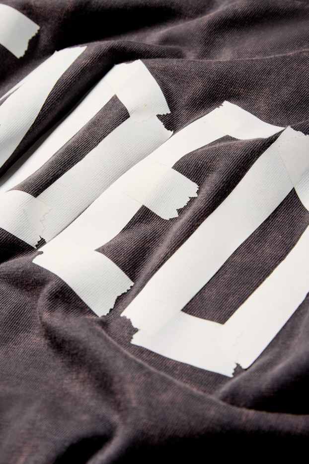 Home - Samarreta de màniga curta - oversized - estampada - gris fosc