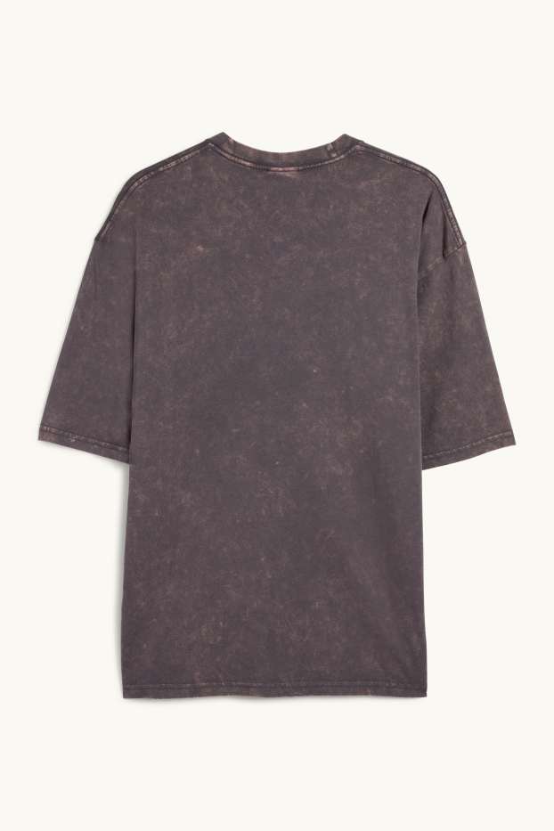 Home - Samarreta de màniga curta - oversized - estampada - gris fosc