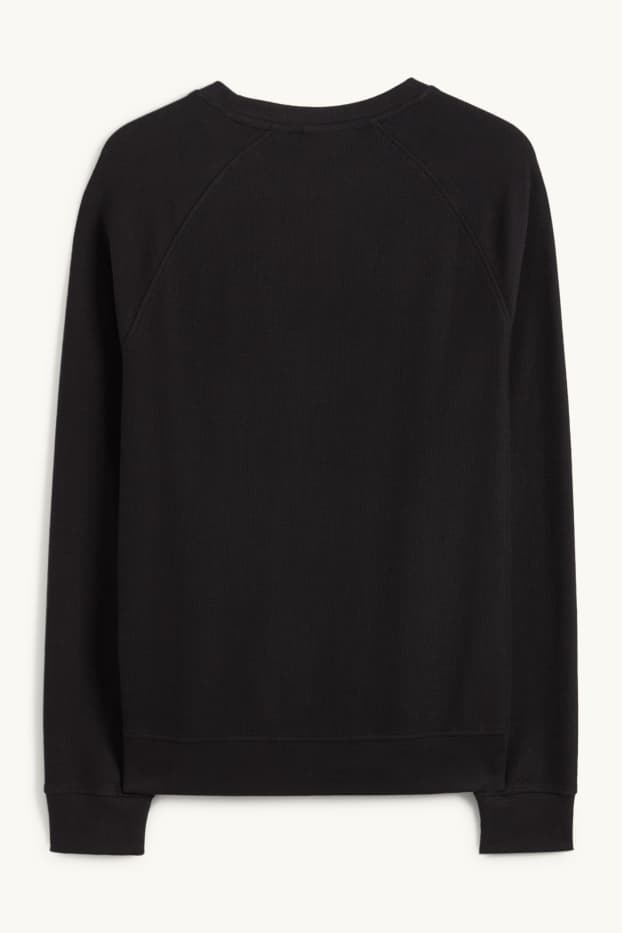 Uomo - Maglia a maniche lunghe - tessuto tramato - nero