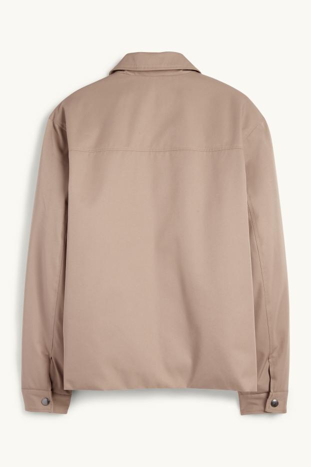 Heren - Jas - gevoerd - taupe