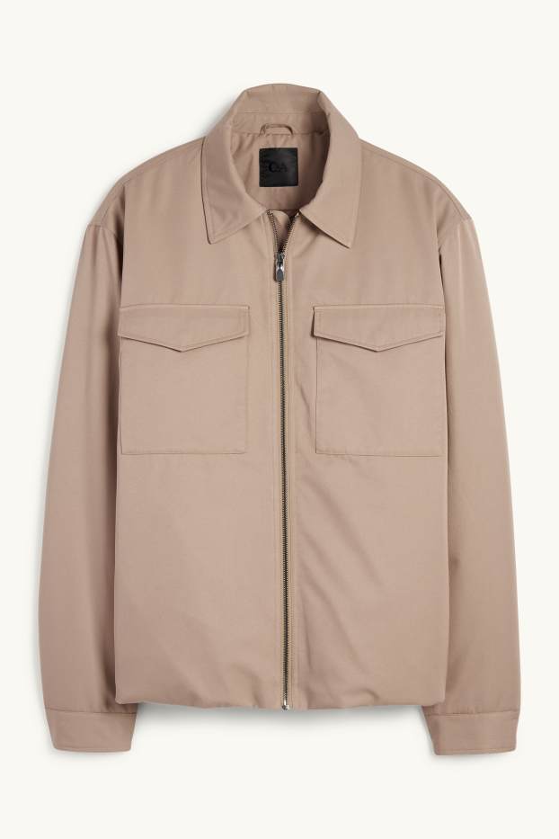 Heren - Jas - gevoerd - taupe