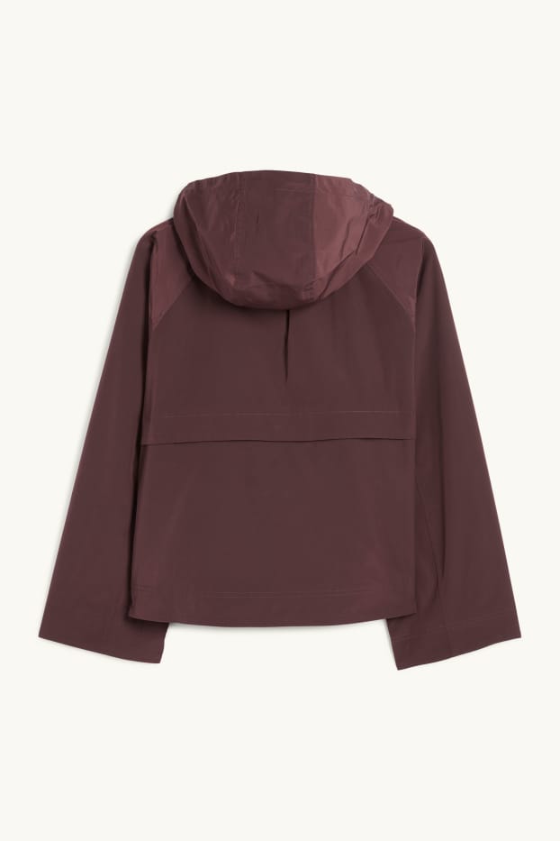 Dames - Jas met capuchon - donkerrood