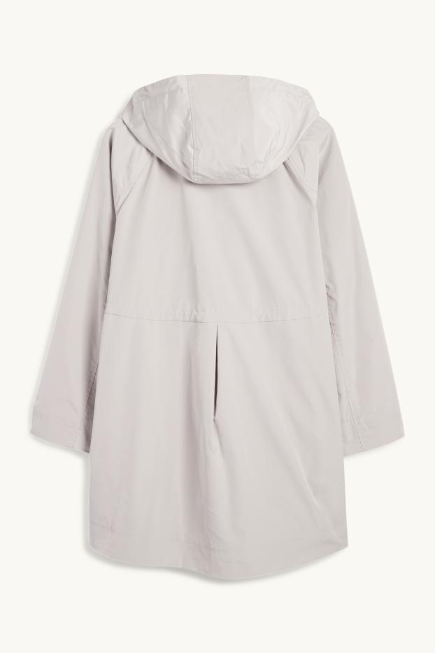 Damen - Parka mit Kapuze - hellgrau