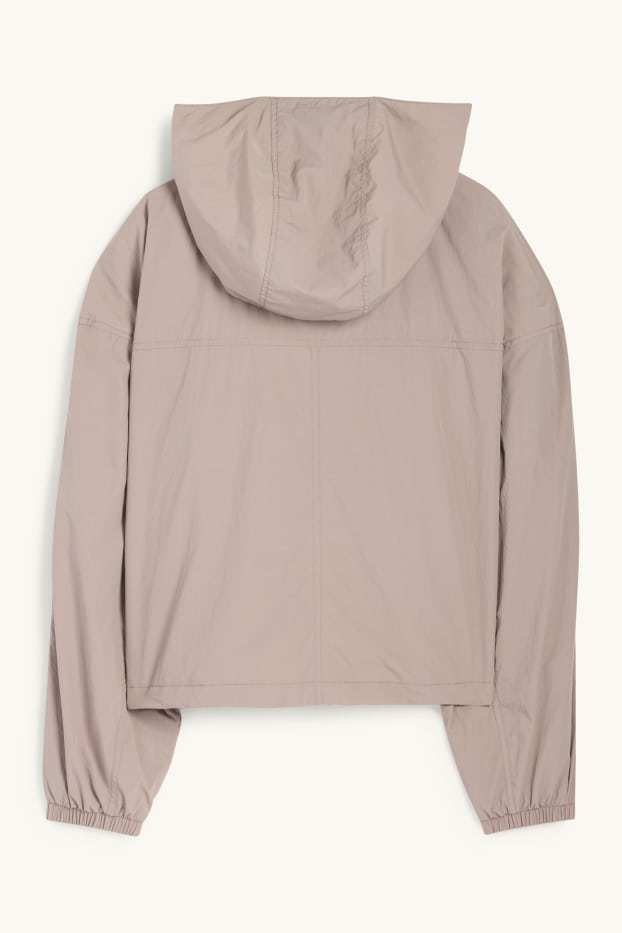 Mujer - Chaqueta con capucha - hidrófuga - gris