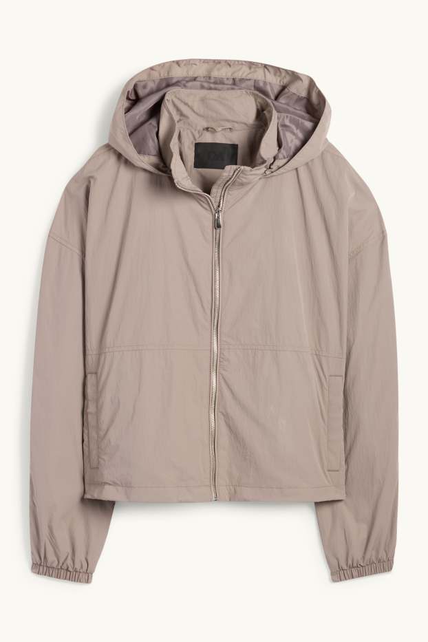 Mujer - Chaqueta con capucha - hidrófuga - gris