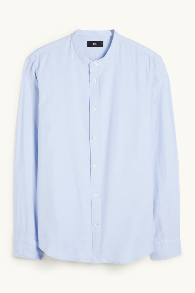 Home - Camisa - regular fit - coll alçat - blau clar