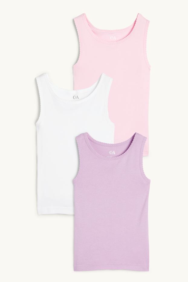 Kinder Mädchen - Multipack 3er - Singlet - violett