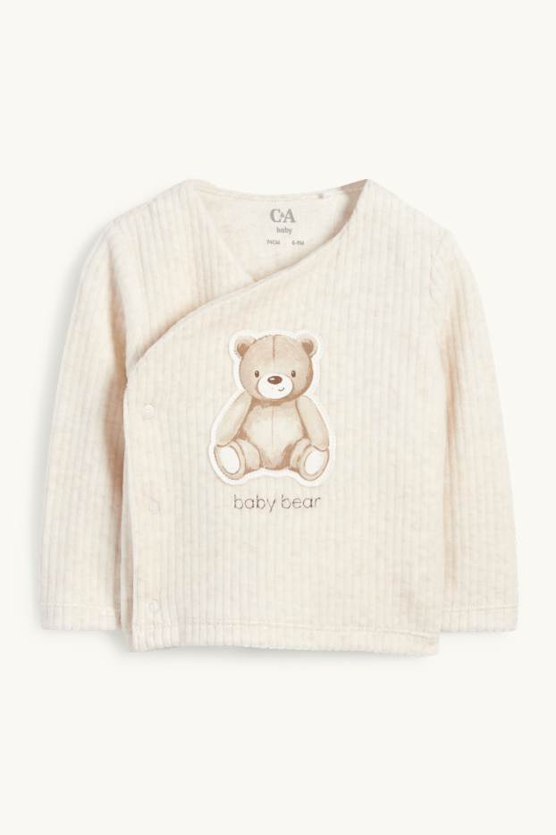 Unisexe - Ourson - tenue nouveau-né - 2 pièces - beige