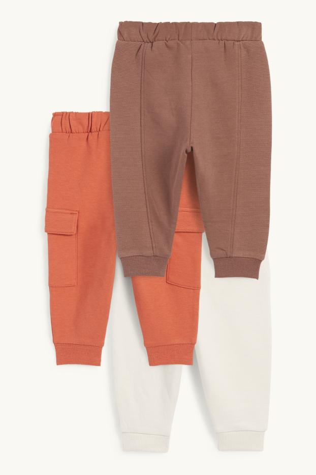 Bébés garçons - Lot de 3 - pantalons de jogging bébé - marron / beige