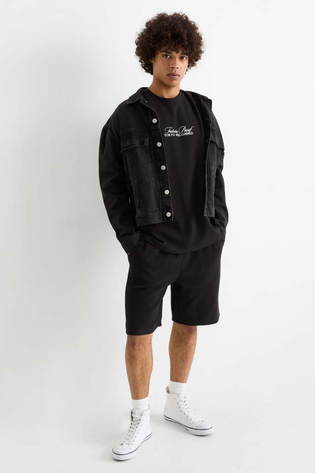 Heren - Shorts - met structuur - zwart