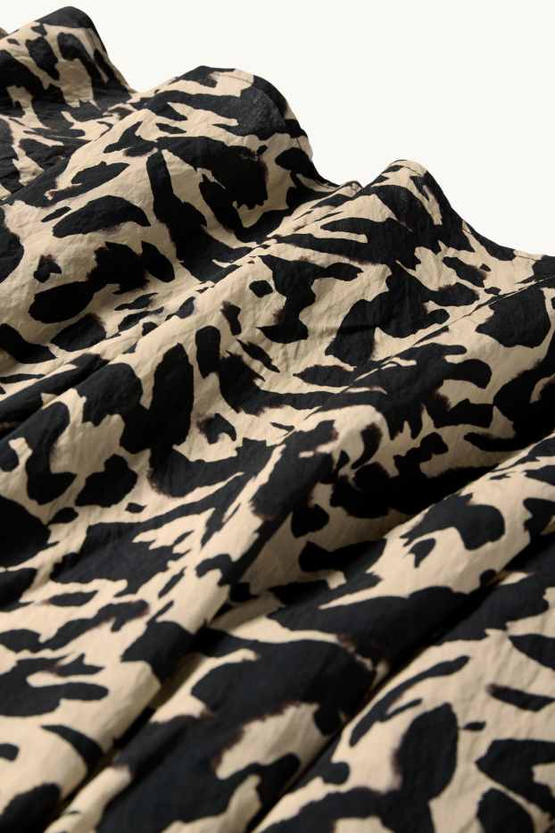 Damen - Rock - gemustert - schwarz / beige