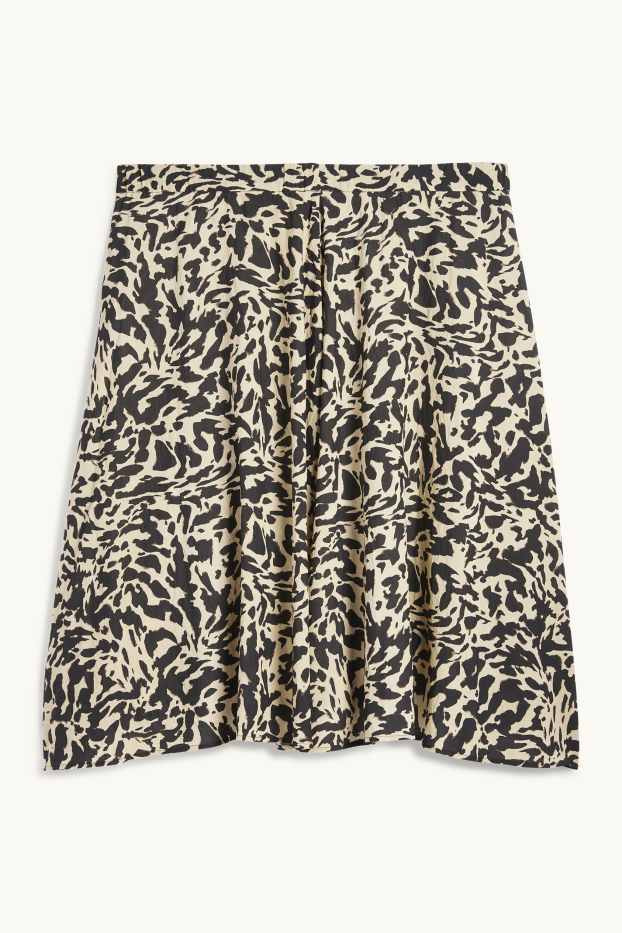 Damen - Rock - gemustert - schwarz / beige