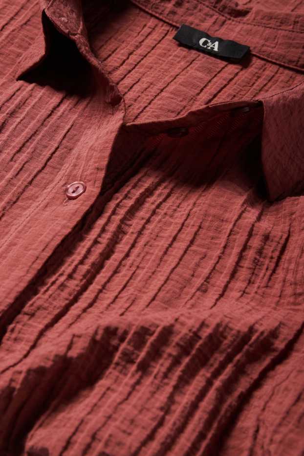 Donna - Blusa - tessuto tramato - ruggine