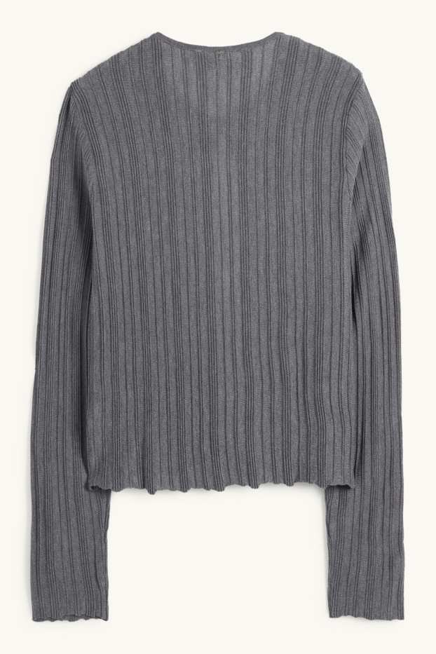 Dona - Jaqueta de punt - acanalada - gris