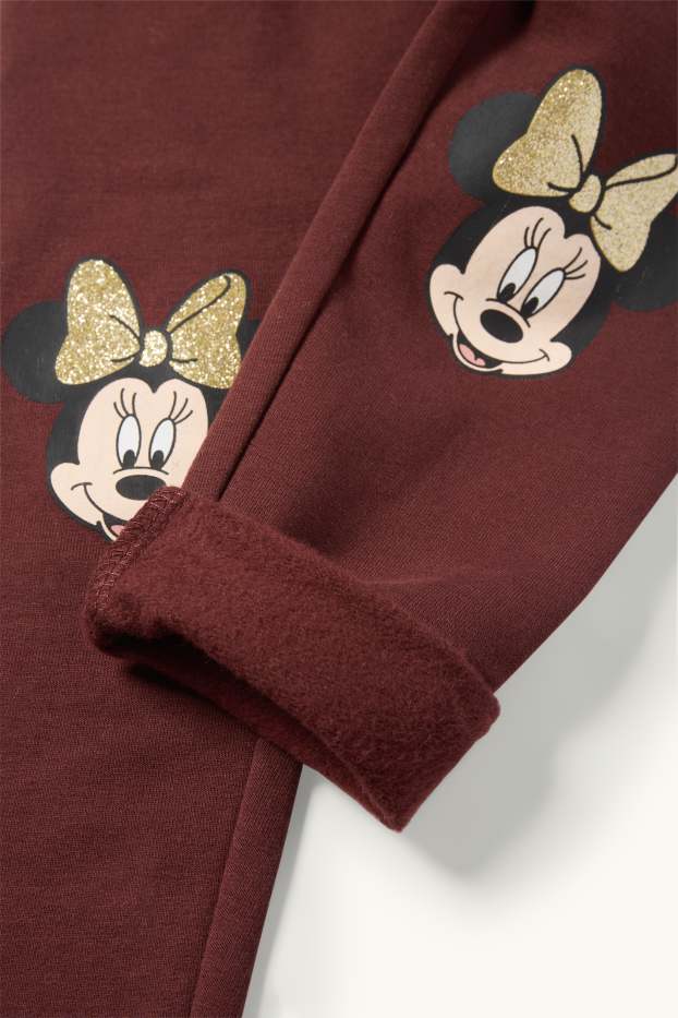 Kinderen: meisjes - Set van 3 - Minnie Mouse - thermolegging - donkerbruin
