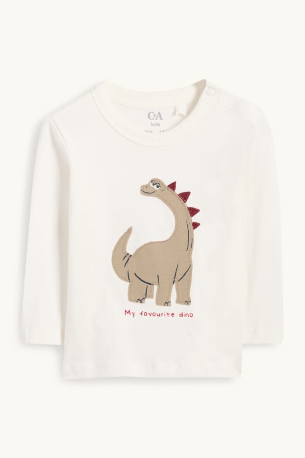 Baby: jongens - Dino - baby-outfit - 3-delig - blauw / beige