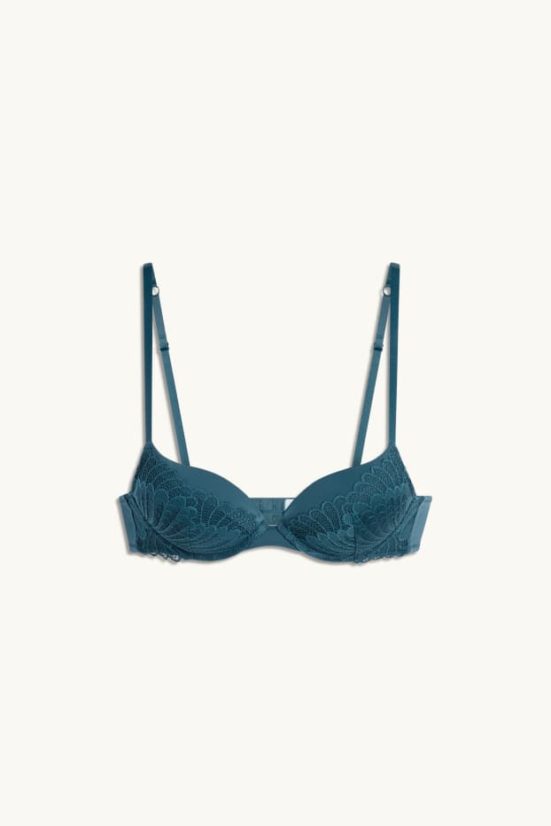 Femmes - Soutien-gorge avec armatures - push-up - vert foncé