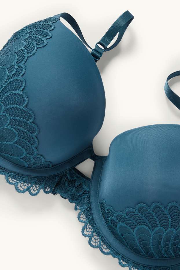 Women - Underwire bra - FULL COVERAGE - padded - dark green