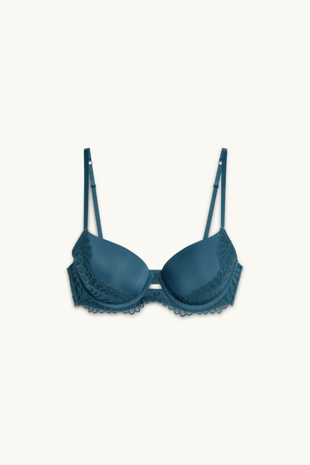 Women - Underwire bra - FULL COVERAGE - padded - dark green
