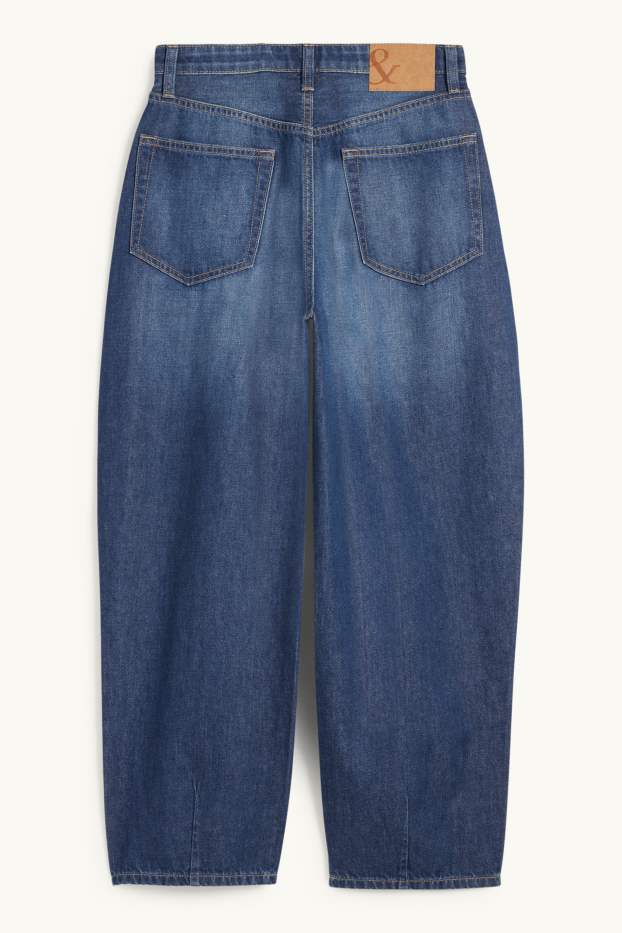 Damen - Barrel Jeans - High Waist - jeansblau