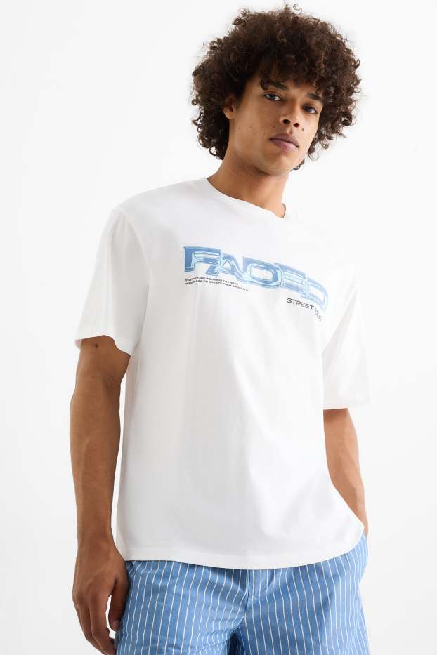 Hommes - T-shirt - relaxed fit - blanc