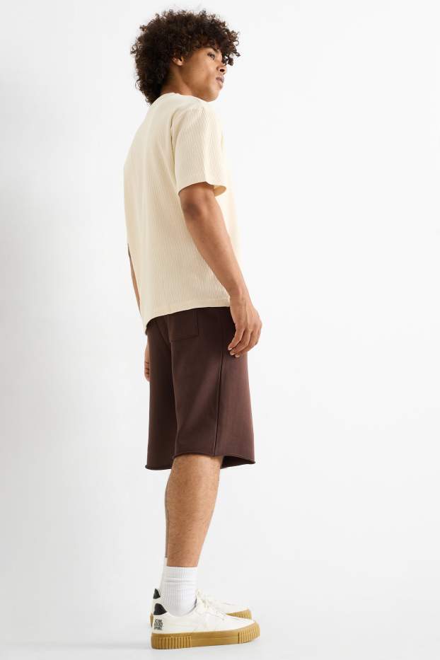 Uomo - Shorts di felpa - marrone scuro