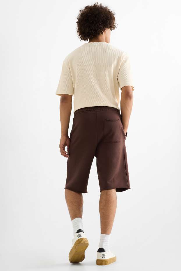 Uomo - Shorts di felpa - marrone scuro