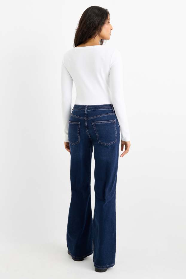 Femmes - Wide leg jean - high waist - LYCRA® - jean bleu