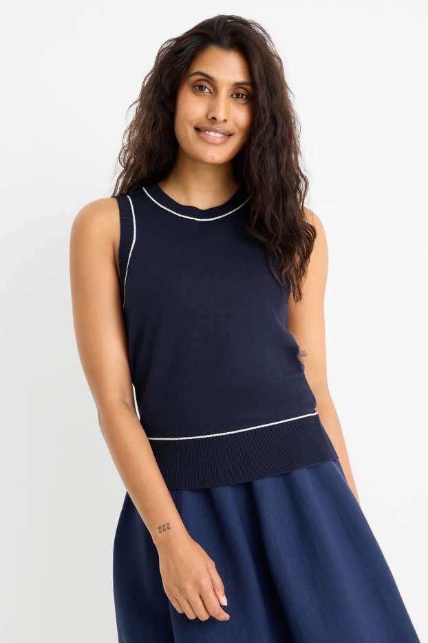 Dona - Jersei sense mànigues - blau fosc