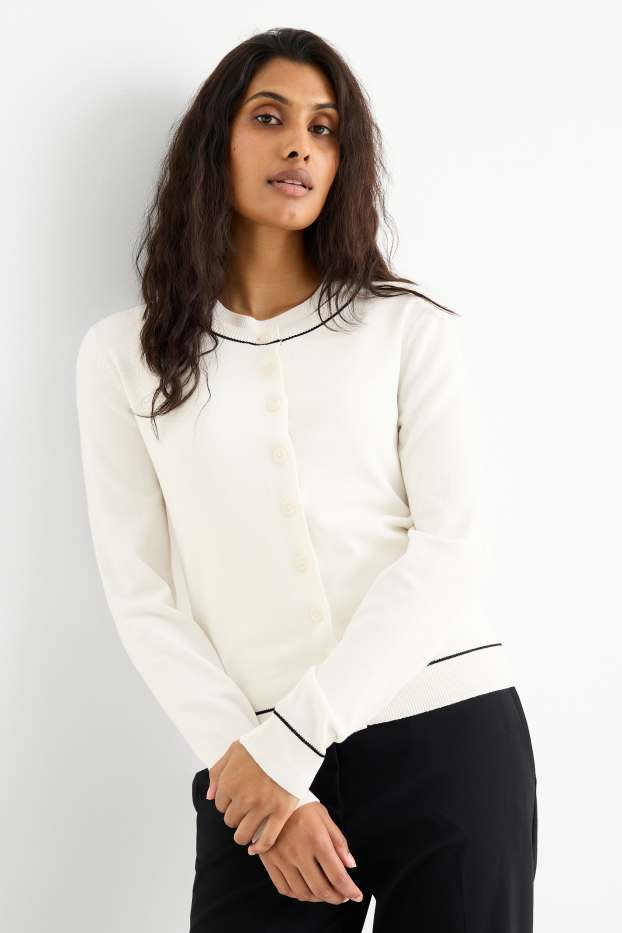 Femei - Cardigan tricotat - alb