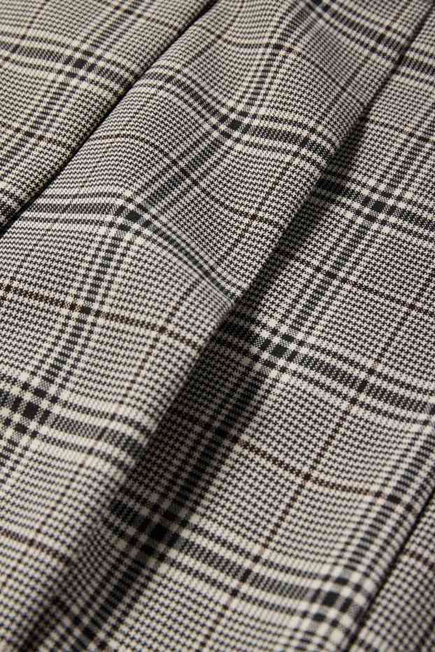 Kinder Mädchen - Faltenrock - kariert - schwarz / beige