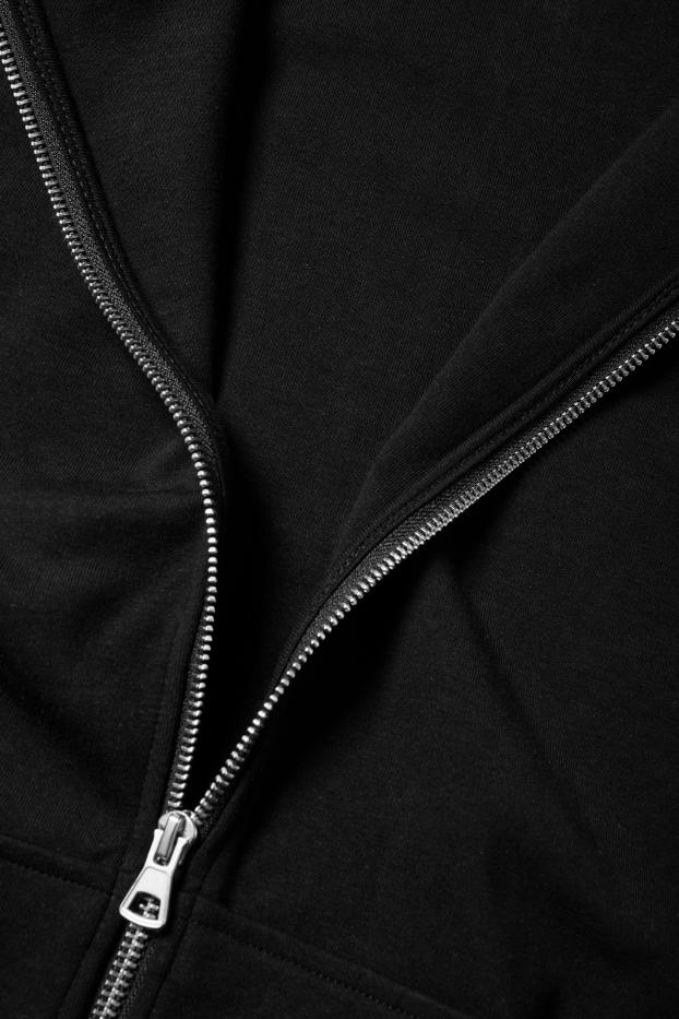 Uomo - Felpa con zip e cappuccio - nero