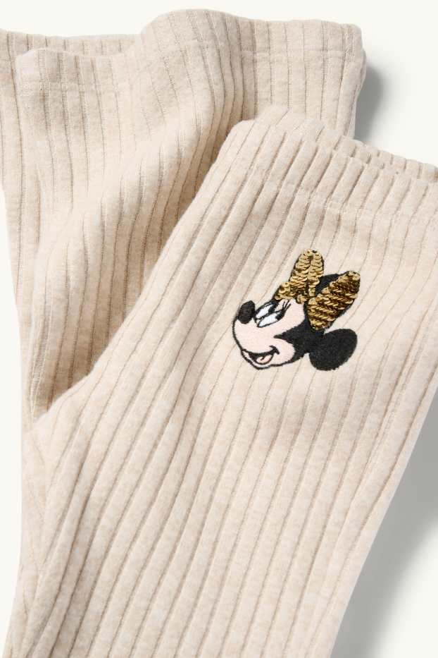 Enfants filles - Minnie Mouse - flared legging - côtelé - beige clair
